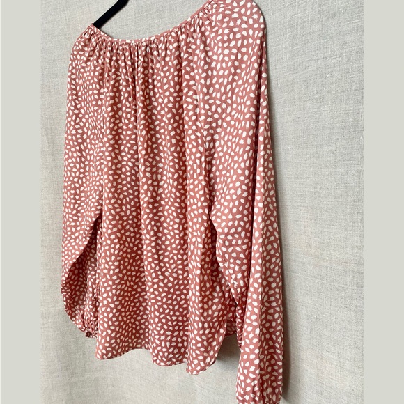 Ann Taylor Terracotta and White Patterned Blouse - Picture 4 of 4